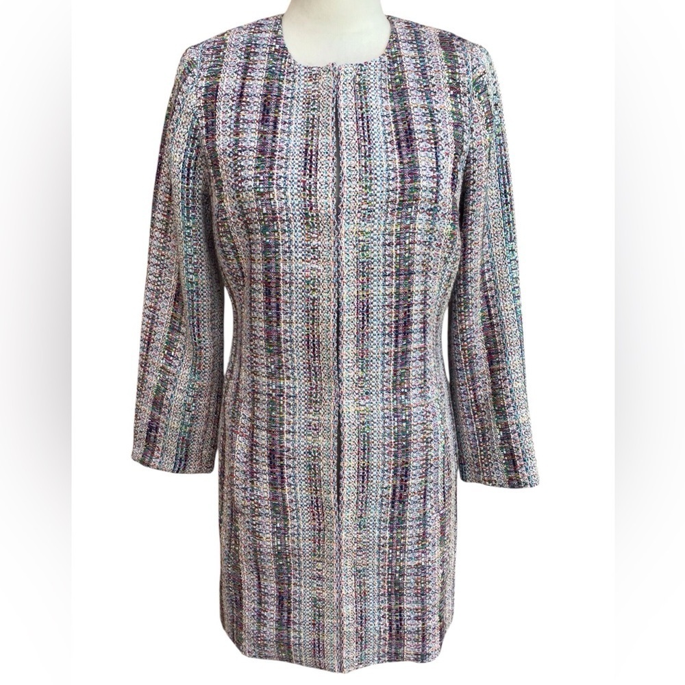 Etcetera Multicolor Twill Mid Length Coat Women’s Size 2